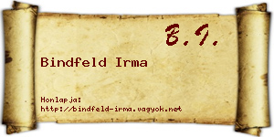 Bindfeld Irma névjegykártya